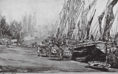 London: Chiswick, lavvann (litografi) av David Muirhead (after) Bone