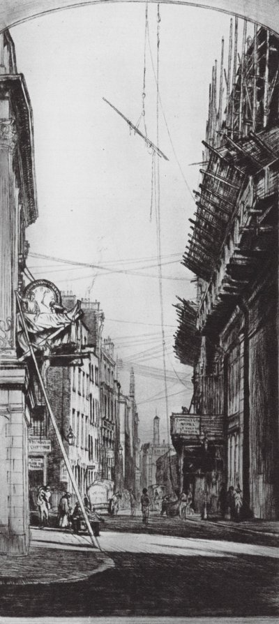 London: Frihetsklokken (litografi) av David Muirhead (after) Bone