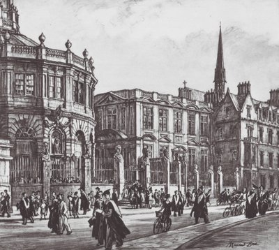 Oxford: Graddagen (lito) av David Muirhead (after) Bone