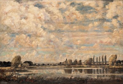 A River Scene (olje på lerret) av David Muirhead