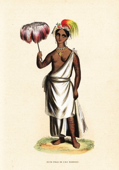 Piteenee, en ung kvinne fra Nuku Hiva, Marquesas Islands (Fransk Polynesia) av David Porter