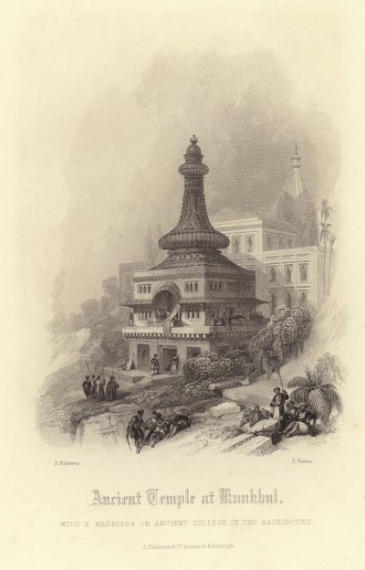 Gammelt tempel ved Kunkhul av David Roberts