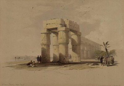 I Luxor, Theben, Øvre Egypt, fra "Egypt and Nubia", Vol.1 (litho) av David Roberts