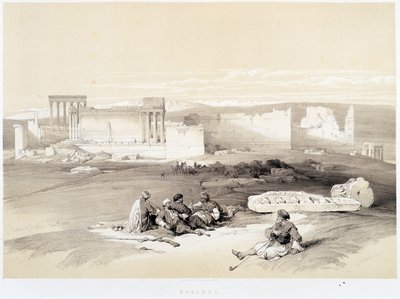 Baalbec (Baalbek) i Libanon, tegning laget 05/05/1839 i “The Holy Land””, London 1849 av David Roberts