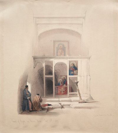 Elias kapell på Horeb-fjellet, 1839. av David Roberts