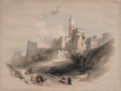 Citadellet i Jerusalem, uten murene, Davids tårn av David Roberts