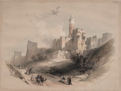 Citadel of Jerusalem, without the Walls, Tower of David, 1839. av David Roberts