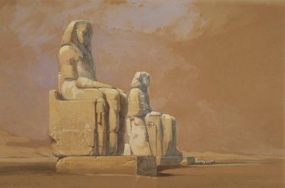 Colossi, Theben, 1838 av David Roberts
