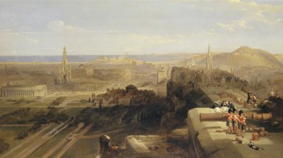 Edinburgh fra slottet av David Roberts