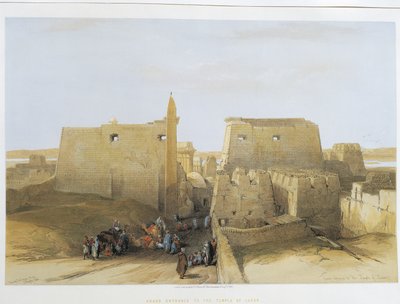 Egypt, tempel i Luxor, gravering av David Roberts av David Roberts