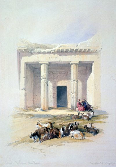 Inngang til grotten til Beni Hassan, 1800-tallet av David Roberts