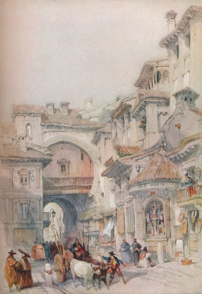 Porten til Vivarrambla, Granada, 1830-tallet, 1930. av David Roberts