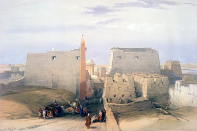 Stor inngang til Luxor-tempelet, 1800-tallet av David Roberts