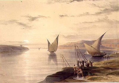Hager Setsilis, fra "Egypt and Nubia", Vol.1 (litho) av David Roberts