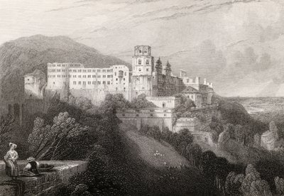 Heidelberg slott, Heidelberg, gravert av J.T.Willmore i 