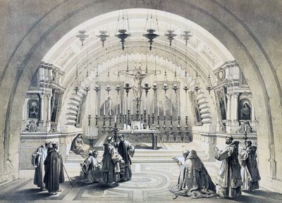 Interiør av Den hellige gravs kirke, Jerusalem av David Roberts