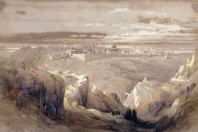 Jerusalem fra veien som fører til Betania, av David Roberts
