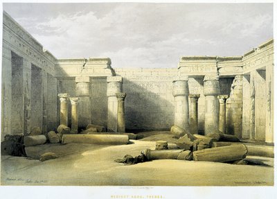 Medinet Abu (Medinet-Habou), Theben (Theben) - i «Det hellige land», London 1849 av David Roberts