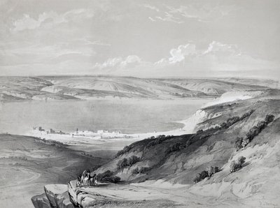 Genesaretsjøen, fra reise til det hellige land, litografi av David Roberts (1796-1864) av David Roberts