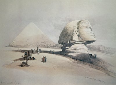 Sphynx ved Giza. Litografi av David Roberts