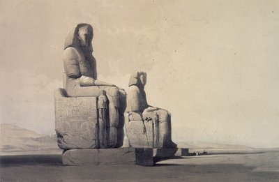 Statuer ved Theben, Egypt, c1845 (litografi) av David Roberts