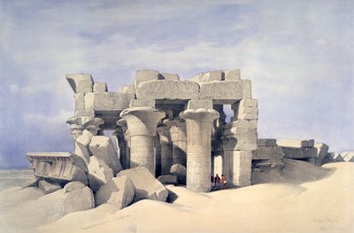 Temple of Sobek og Haroeris ved Kom Ombo, 1800-tallet av David Roberts
