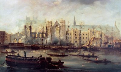 Brenningen av parlamentets hus, 16. oktober 1834 av David Roberts
