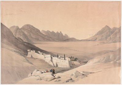 St. Catherine-klosteret, Sinai-fjellet, med utsikt mot leirsletten av David Roberts