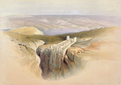 Dødehavet ser mot Moab, 4. april 1839, plate 50 fra bind II av 