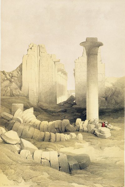 Dromos eller Central Hall of the Great Temple of Amun, Karnak, fra Egypt og Nubia, Vol.2 av David Roberts