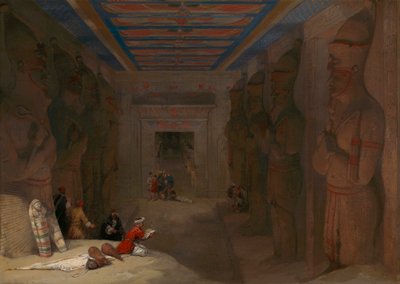 Hypostylehallen til det store tempelet i Abu Simbel, Egypt av David Roberts