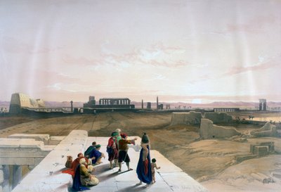 Ruinene av Karnak fra Vesten, 1800-tallet av David Roberts