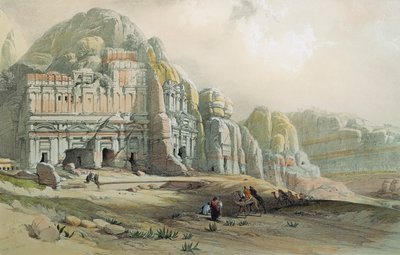 Utsikt over ruinene av Petra, Jordan, av David Roberts av David Roberts