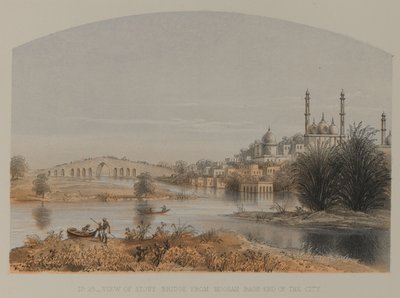 Utsikt over Stone Bridge fra Moosah Bagh End of the City av David Scott Lieutenant Colonel (after) Dodgson