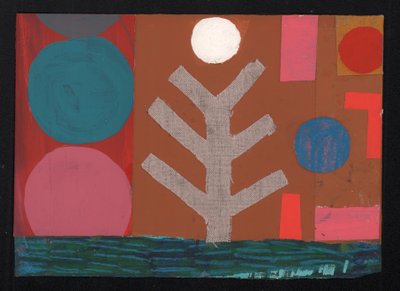 Full Moon Mustard, 2023 (maling og collage) av David Shillinglaw