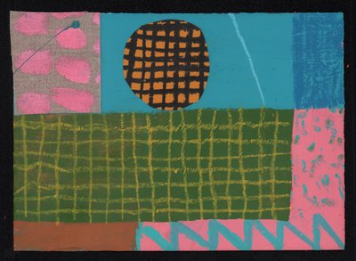 Sky Line Lawn, 2023 (maling og collage) av David Shillinglaw