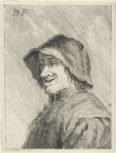Bonde med hatt på hodet til venstre av David Teniers (II)