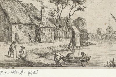 Landskap med gård og vann av David Teniers (II)