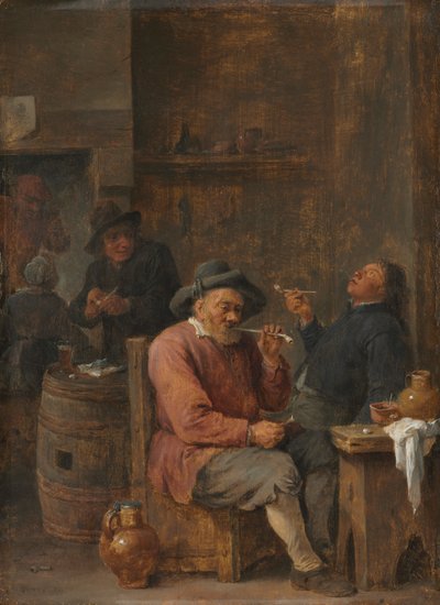 Bønder som røyker på et vertshus av David Teniers