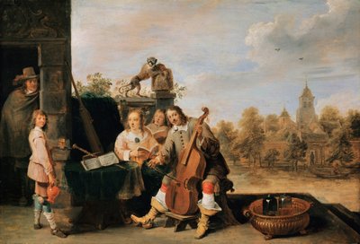 Selvportrett med familie, ca. 1645 av David Teniers the Younger