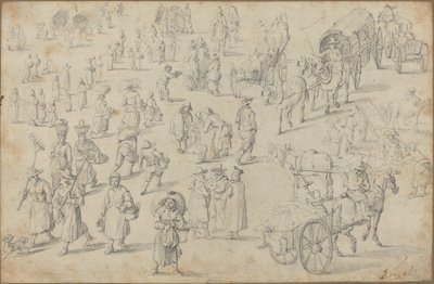 Studier av markedstall av David Teniers the Younger