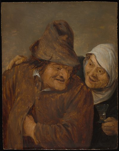 To bønder med et glass vin av David Teniers the Younger