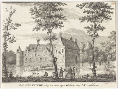 Utsikt over Gamle Heemstede Oud Heemstede 1607. etter en skisse av D. Vinkeboons (tittel på objekt) av David Vinckboons (I)
