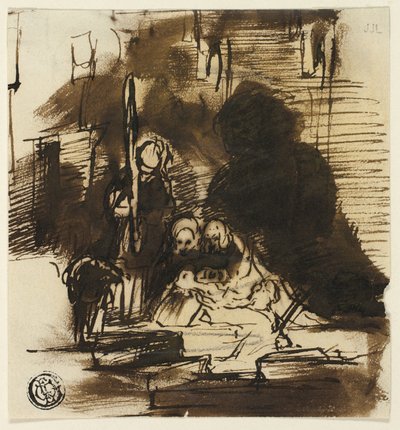 Finne den skotske Regalia (recto), og Study, Queen Victoria og First Parliament (verso) av David Wilkie