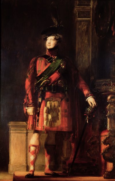 George IV (1762-1830) i Highland Dress, 1830 av David Wilkie