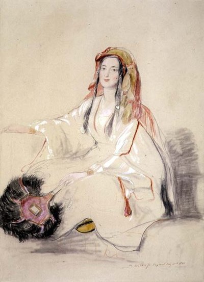 No.0743*1 Fru Moore, kone til den britiske konsulen i Beirut, i arabisk drakt av David Wilkie