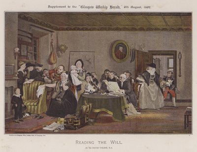 Leser testamentet av David Wilkie
