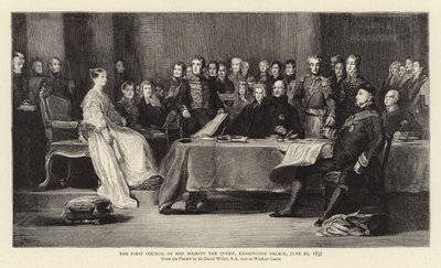 Hennes Majestet Dronningens første råd, Kensington Palace, 20. juni 1837 av David Wilkie