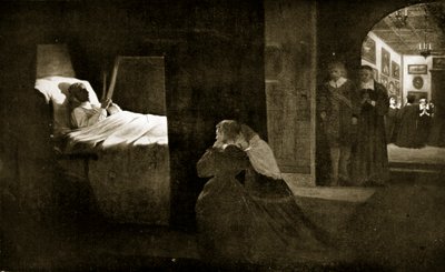 Cromwells død, 1658, illustrasjon fra 'Hutchinson's Story of the British Nation', ca. 1923 av David Wilkie