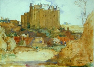 Luynes on the Loire (akvarell over blyant på papir) av David Young Cameron